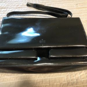 VTG GUCCI SHOULDER BAG BOHEMIAN CHIC PATENT LEATHE